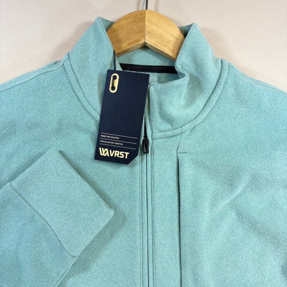 NEW VRST Polar Fleece 1/4 Zip Mens Medium Aqua Dust Stretch Golf Hiking Pullover